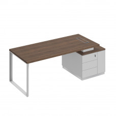 Стол руководителя на опорной тумбе (левый/правый) дуб гладстоун / антрацит премиум / дуб гладстоун БР 106 ДГ АР ДГ