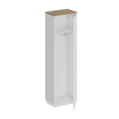 Шкаф для одежды узкий дуб гладстоун светлый / белый премиум / белый премиум СИ 305 ДС БП БП