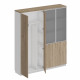 Шкаф комбинированный гардероб с полками дуб гладстоун светлый / белый премиум / дуб гладстоун светлый СИ 312 ДС БП ДС/ХР