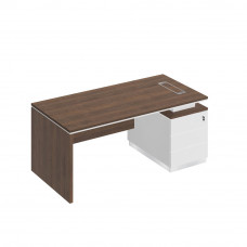 Стол руководителя ДСП опора на опорной тумбе дуб гладстоун / антрацит премиум / дуб гладстоун СИ 109 ДГ АР ДГ