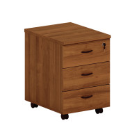 Тумба выкатная 3-ящичная (c доводчиками) с центральным замком с доводчиками темный орех ТЖ 215 ТО