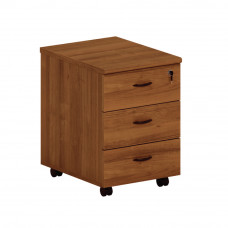 Тумба выкатная 3-ящичная (c доводчиками) с центральным замком с доводчиками темный орех ТЖ 215 ТО