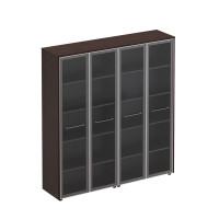 Шкаф комбинированный высокий (стекло + стекло) венге тёмный МЕ 361 ВТ