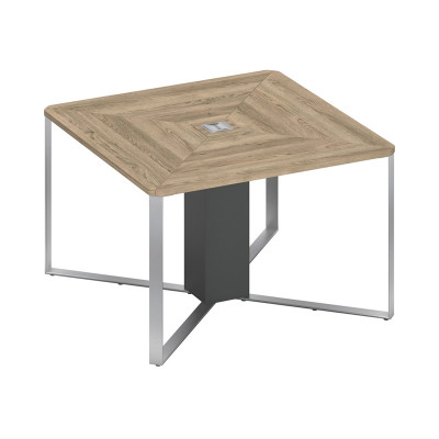 Стол для переговоров 1-секционный дуб гладстоун светлый / дуб гладстоун светлый / антрацит СП 101 ДС ДС АР ХР