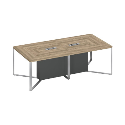 Стол для переговоров составной 2-секционный дуб гладстоун светлый / дуб гладстоун светлый / антрацит СП 102 ДС ДС АР ХР