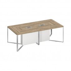 Стол для переговоров составной 2-секционный дуб гладстоун светлый / дуб гладстоун светлый / белый премиум СП 103 ДС ДС БП ХР