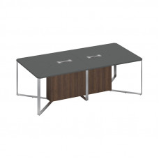 Стол для переговоров составной 2-секционный антрацит премиум / антрацит премиум / дуб гладстоун СП 104 АР АР ДГ ХР