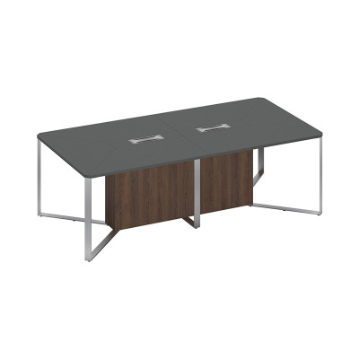 Стол для переговоров составной 2-секционный антрацит премиум / антрацит премиум / дуб гладстоун СП 104 АР АР ДГ ХР