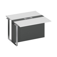 Секция стола для переговоров промежуточная белый премиум / антрацит премиум / антрацит премиум СП 108 БП АР АР ХР
