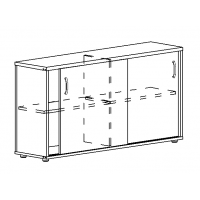 Шкаф-купе низкий (для 2-х столов 70) дуб скандинавский / белый премиум А4 303 ДК/БП