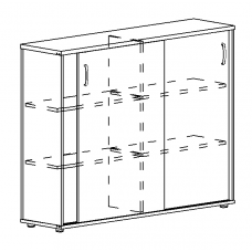 Шкаф-купе средний (для 2-х столов 70) натуральный дуб / белый премиум А4 304 НД/БП
