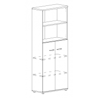 Шкаф для документов полузакрытый дуб ристретто/ антрацит А4 9378 ДР/АР