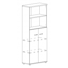 Шкаф для документов полузакрытый дуб ристретто/ антрацит А4 9378 ДР/АР