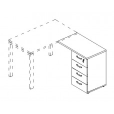 Тумба приставная 4-х ящичная с замком дуб шамони / натуральный дуб А4 9224 ДШ/НД