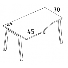 Стол эргономичный левый "Техно" на металлокаркасе TRE дуб ристретто/ металлокаркас белый А4 Б3 065 ДР