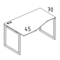 Стол эргономичный левый "Техно" на металлокаркасе QUATTRO дуб ристретто/ металлокаркас белый А4 Б4 065 ДР