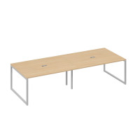 Стол 320 переговорный с металлокаркасом QUATTRO натуральный дуб / металлокаркас серый А4 С4 133-2 НД
