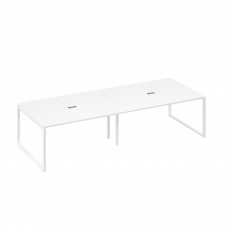 Стол 320 переговорный с металлокаркасом QUATTRO белый премиум / металлокаркас белый А4 Б4 133-2 БП