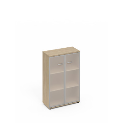 Шкаф средний со стеклом в алюминиевой рамке дуб скандинавский А4 9367 ДК