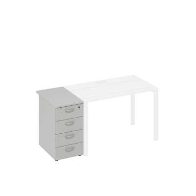 Тумба приставная 4-х ящичная с замком серый А4 9221 СЕ