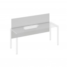 Экран настольный фронтальный большой для стола 180 с кабель-каналом серый / металлокаркас белый А4 Б 839 СЕ