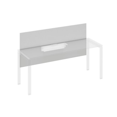 Экран настольный фронтальный большой для стола 180 с кабель-каналом серый / металлокаркас белый А4 Б 839 СЕ