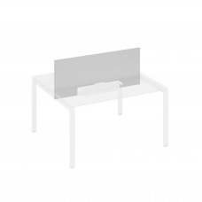 Экран настольный фронтальный для стола 140 с двумя кабель-каналами серый / металлокаркас белый А4 Б 847 СЕ