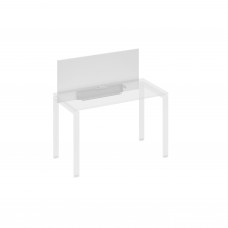 Экран настольный фронтальный для стола 120 с кабель-каналом белый премиум / металлокаркас серый А4 С 831 БП