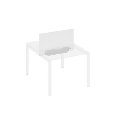 Экран настольный фронтальный для стола 100 с двумя кабель-каналами белый премиум / металлокаркас серый А4 С 845 БП