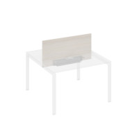 Экран настольный фронтальный для стола 120 с двумя кабель-каналами дуб / металлокаркас серый А4 С 846 ДШ