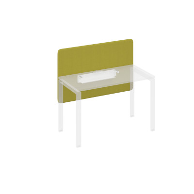 Экран фронтальный тканевый мягкий с кабель-каналом для стола 120 фисташковый / металлокаркас белый А4 Б 856 LN17