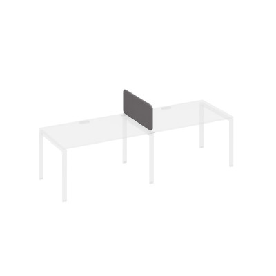 Экран настольный промежуточный мягкий с кронштейнами серый / металлокаркас белый А4 Б 874 BA50