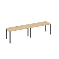 Рабочая станция (2х160) с металлокаркасом UNO натуральный дуб / металлокаркас антрацит А4 А1 015-2 НД