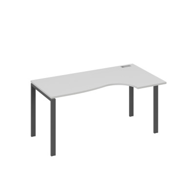 Стол на металлокаркасе UNO "Классика" эргономичный правый серый / металлокаркас антрацит А4 А1 046 СЕ