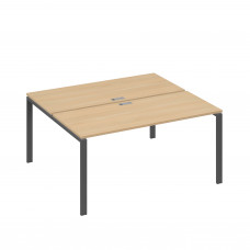 Рабочая станция на металлокаркасе UNO (2х160) натуральный дуб / металлокаркас антрацит А4 А1 175 НД
