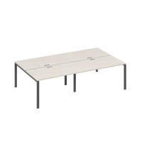 Станция на металлокаркасе UNO столы 4х140 дуб / металлокаркас антрацит А4 А1 177-2 ДШ