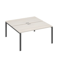 Рабочая станция опоры UNO столы 2х160 дуб / металлокаркас антрацит А4 А1 178 ДШ