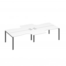 Рабочая станция со столами Классика на опорах UNO (4х160) белый премиум / металлокаркас антрацит А4 А1 182-2 БП