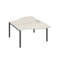 Рабочая станция (2х140) со столами Техно на каркасе UNO дуб / металлокаркас антрацит А4 А1 187 ДШ