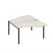 Рабочая станция (2х140) со столами Техно на каркасе UNO дуб / металлокаркас антрацит А4 А1 187 ДШ