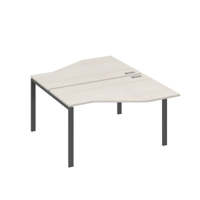 Рабочая станция (2х140) со столами Техно на каркасе UNO дуб / металлокаркас антрацит А4 А1 187 ДШ