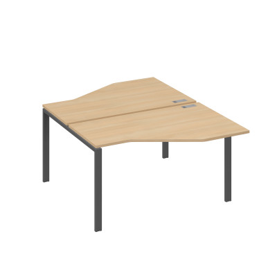 Рабочая станция (2х140) со столами Техно на каркасе UNO натуральный дуб / металлокаркас антрацит А4 А1 187 НД