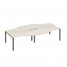 Рабочая станция на каркасе UNO из столов Техно (4х160) дуб / металлокаркас антрацит А4 А1 188-2 ДШ