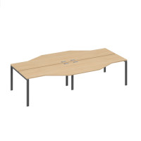 Рабочая станция на каркасе UNO из столов Техно (4х160) натуральный дуб / металлокаркас антрацит А4 А1 188-2 НД