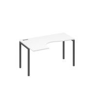 Стол эргономичный "Классика" левый на металлокаркасе DUE белый премиум / металлокаркас антрацит А4 А2 033 БП
