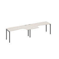 Рабочая станция столы Классика на каркасе DUE (2х160) дуб / металлокаркас антрацит А4 А2 035-2 ДШ