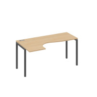 Стол на металлокаркасе DUE эргономичный левый "Классика" натуральный дуб / металлокаркас антрацит А4 А2 035 НД