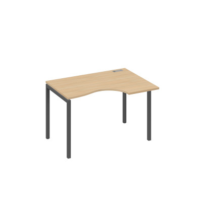Стол эргономичный на металлокаркасе DUE правый "Классика" натуральный дуб / металлокаркас антрацит А4 А2 042 НД