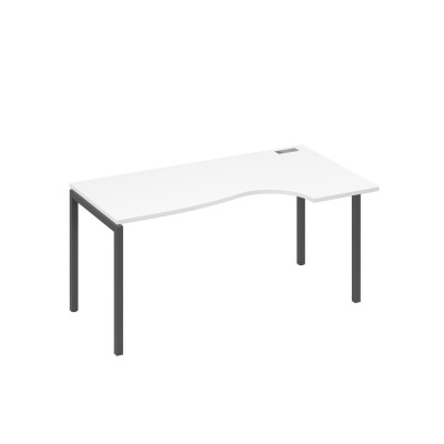 Стол эргономичный правый "Классика" на металлокаркасе DUE белый премиум / металлокаркас антрацит А4 А2 046 БП