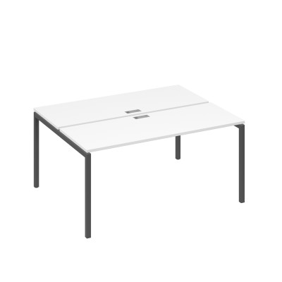 Рабочая станция 2х160 на опорах DUE белый премиум / металлокаркас антрацит А4 А2 172 БП